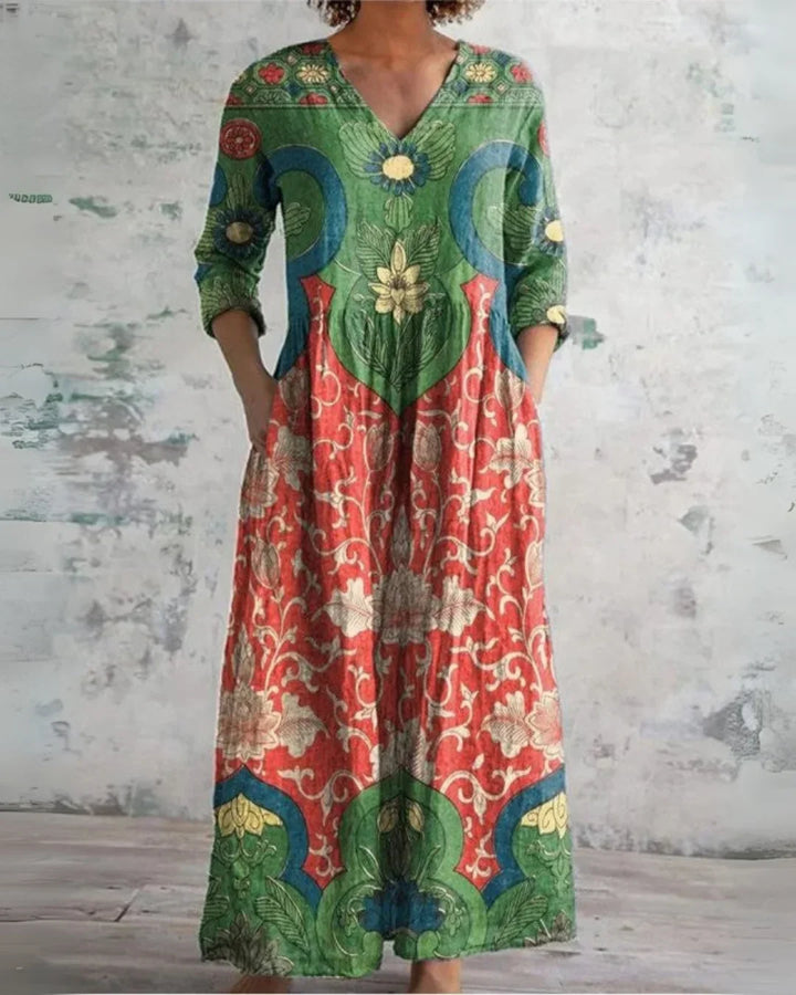 Seraphine™| Vintage Floral Maxi Dress