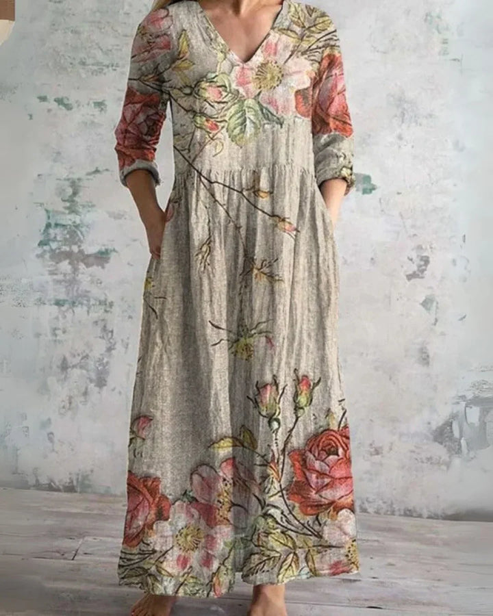 Seraphine™| Vintage Floral Maxi Dress