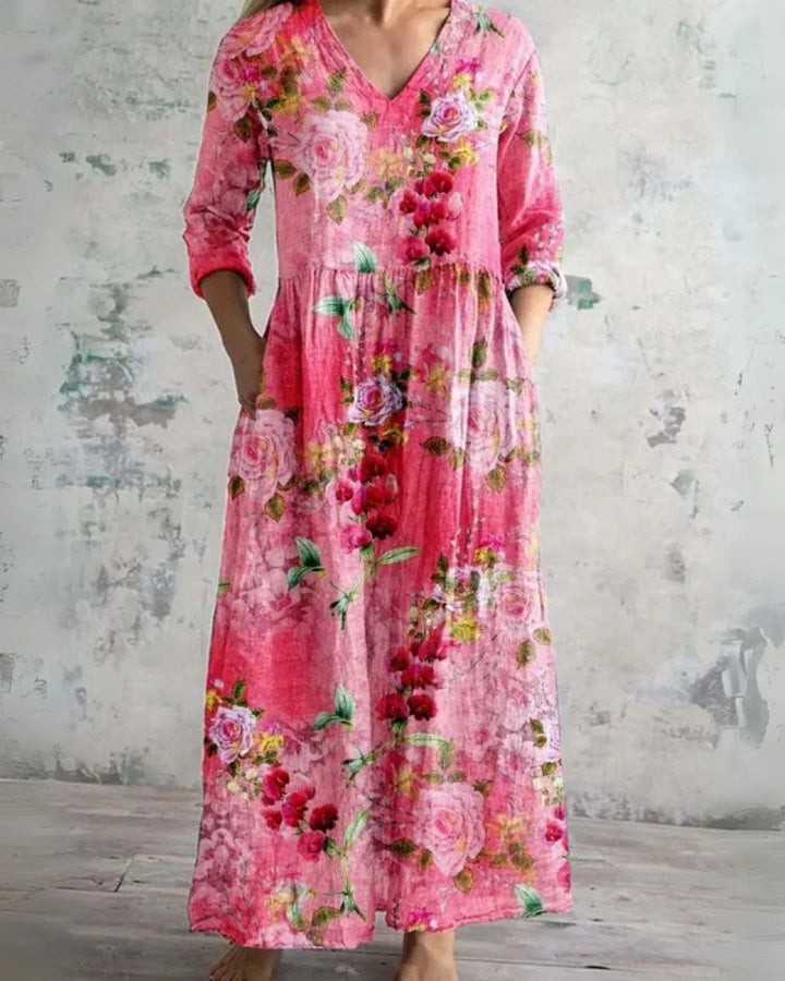 Seraphine™| Vintage Floral Maxi Dress