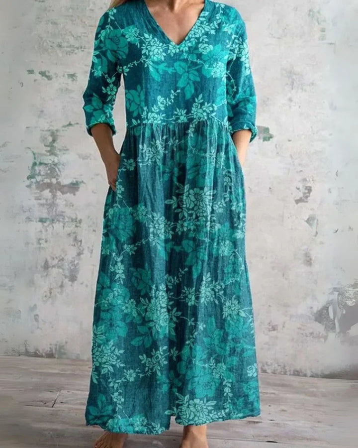 Seraphine™| Vintage Floral Maxi Dress