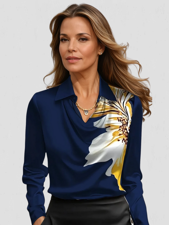 Victoria | Satin Drape Blouse