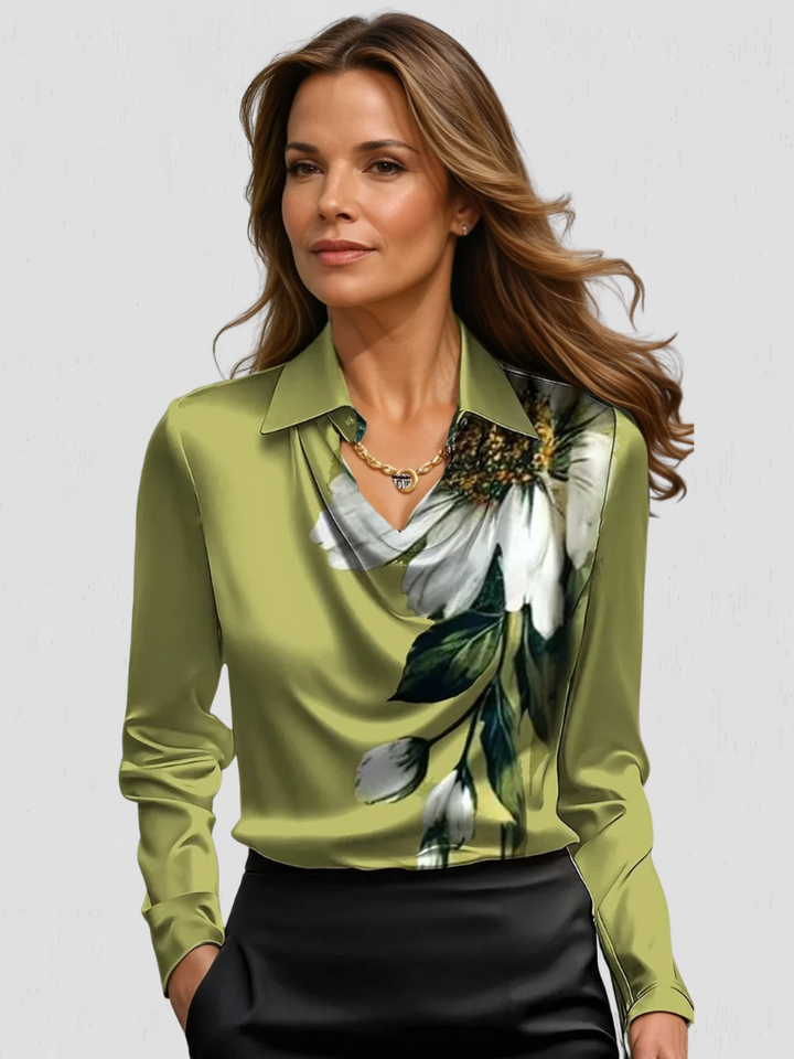 Victoria | Satin Drape Blouse