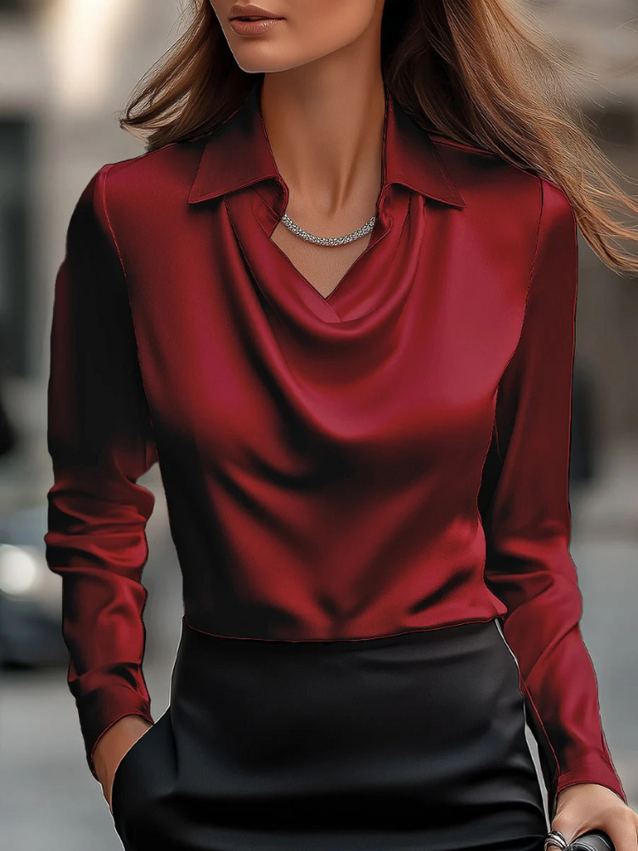 Victoria | Satin Drape Blouse