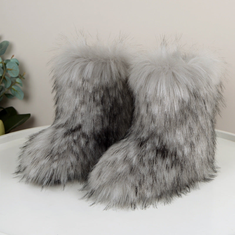 HIRA™ - Chic Trendy Furry Mid Length Winter Boots