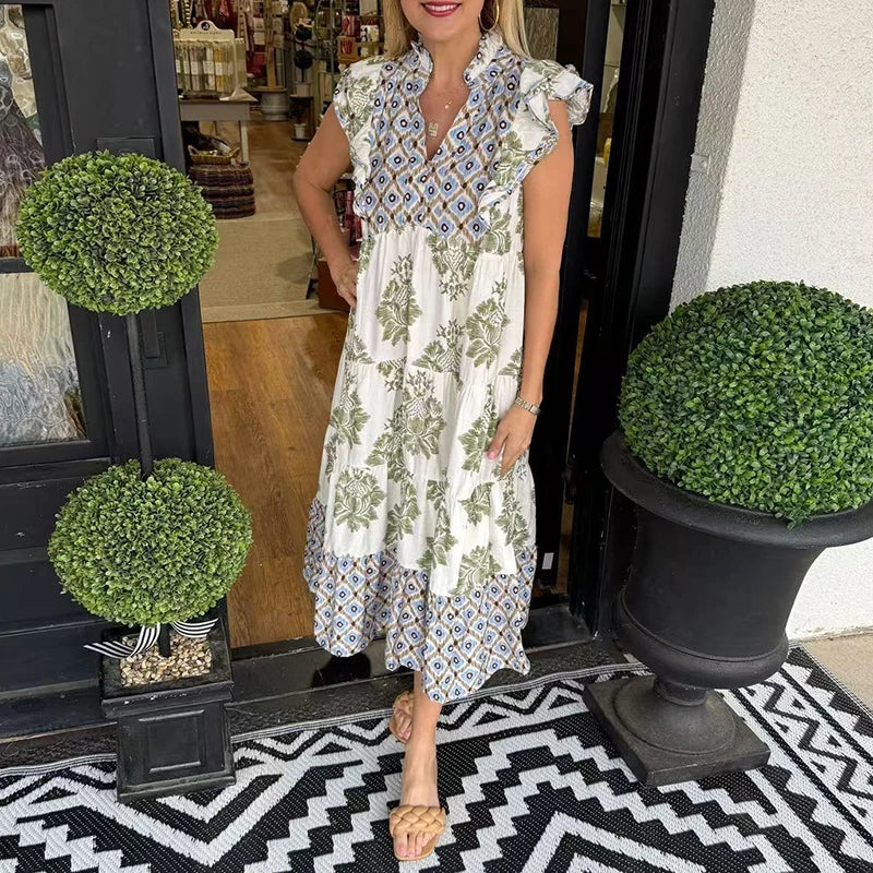 MAURA™ – Relaxed Vintage Midi Dress