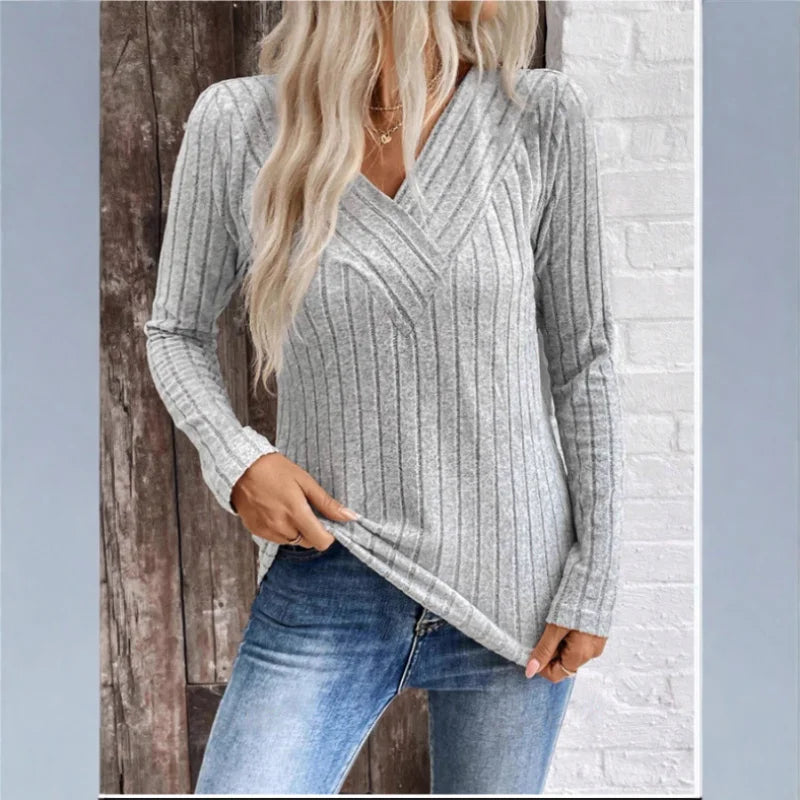 Hayden Casper | Elegant Sunken Stripe Sweater
